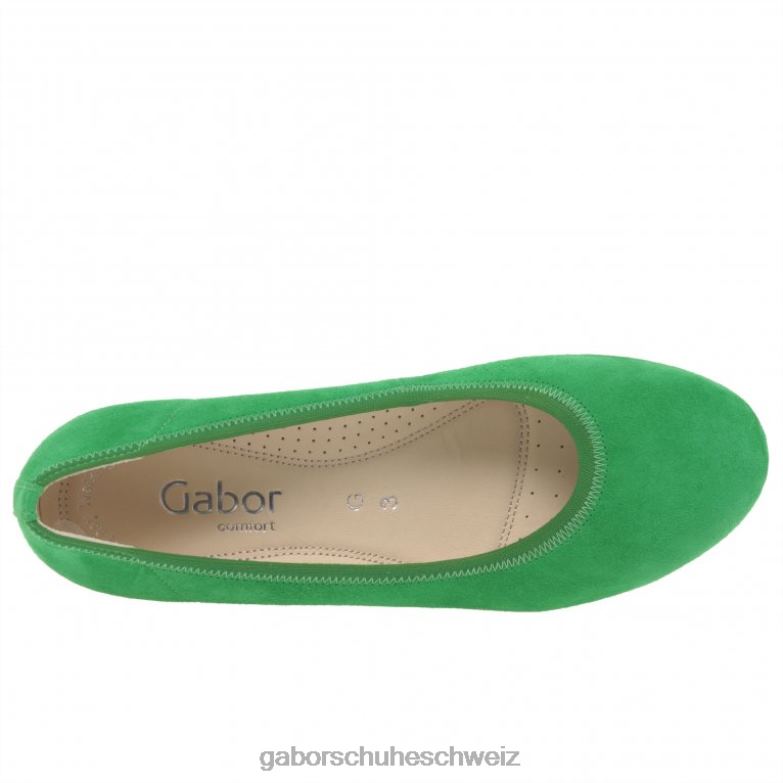Schuhwerk Frauen Gabor Grünes Wildleder Epworth-Schuhe mit niedrigem Keilabsatz XTX02119