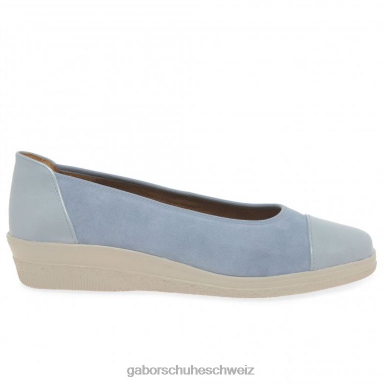 Schuhwerk Frauen Gabor Lagune-Wildleder/Lack Pumps mit niedrigem Absatz und Lackakzent in Petunia-Optik XTX02118