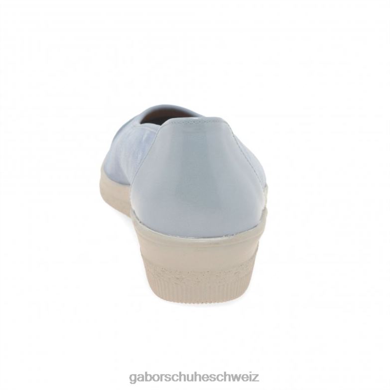 Schuhwerk Frauen Gabor Lagune-Wildleder/Lack Pumps mit niedrigem Absatz und Lackakzent in Petunia-Optik XTX02118