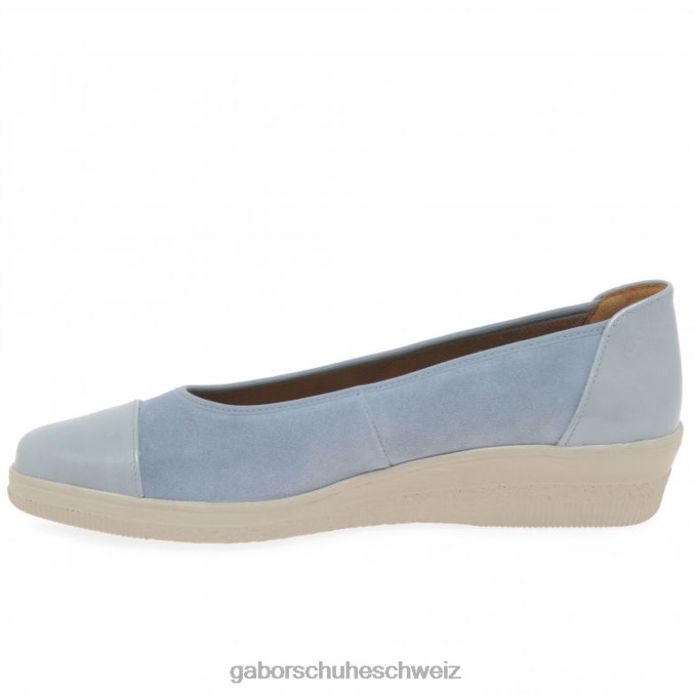 Schuhwerk Frauen Gabor Lagune-Wildleder/Lack Pumps mit niedrigem Absatz und Lackakzent in Petunia-Optik XTX02118