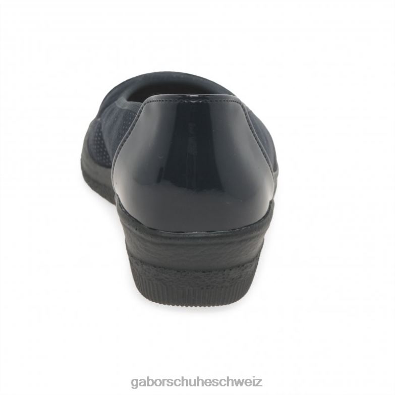 Schuhwerk Frauen Gabor Ozeanpunkt/Patent Pumps mit niedrigem Absatz und Lackakzent in Petunia-Optik XTX02113