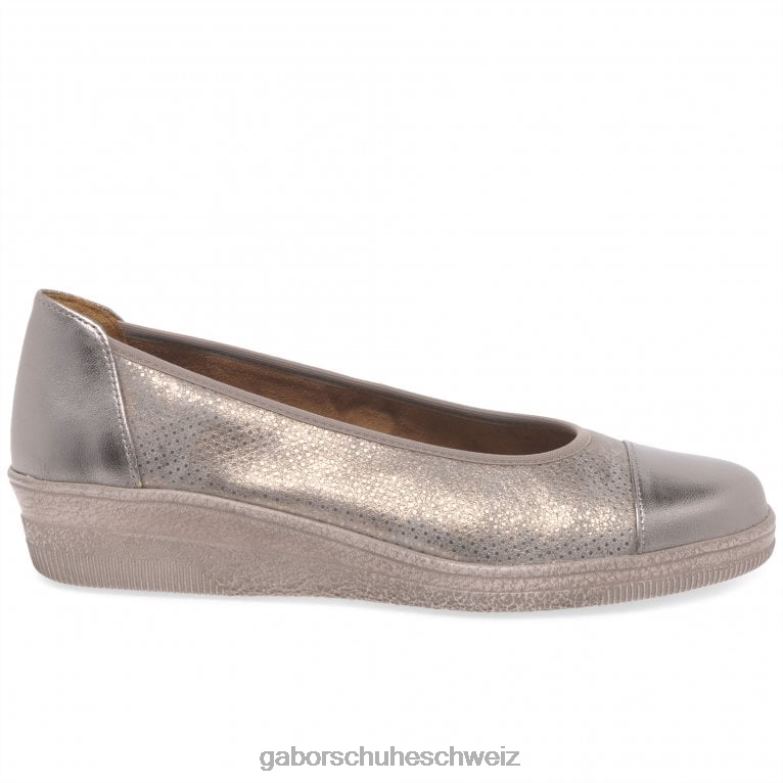 Schuhwerk Frauen Gabor Rahmen-/Punktdruck Pumps mit niedrigem Absatz und Lackakzent in Petunia-Optik XTX02115