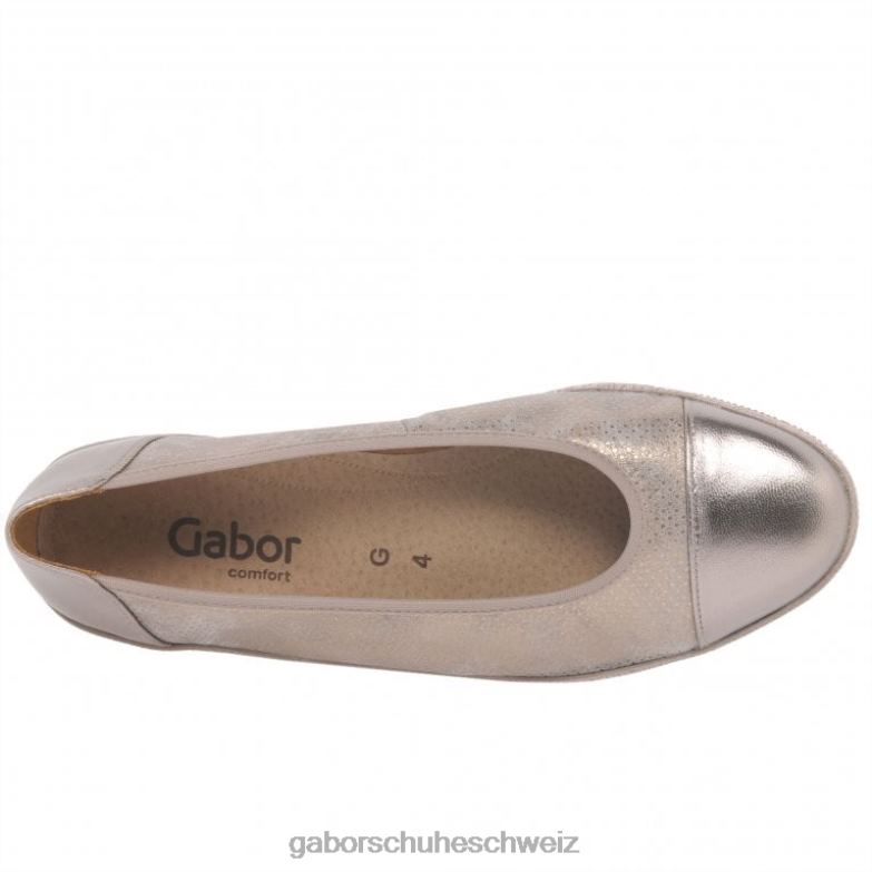 Schuhwerk Frauen Gabor Rahmen-/Punktdruck Pumps mit niedrigem Absatz und Lackakzent in Petunia-Optik XTX02115