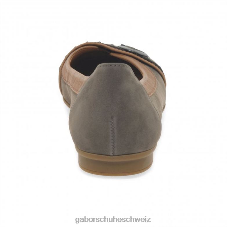 Schuhwerk Frauen Gabor Wallaby/Cognac Michelle Lässige Pumps mit Nietenschnalle XTX0295