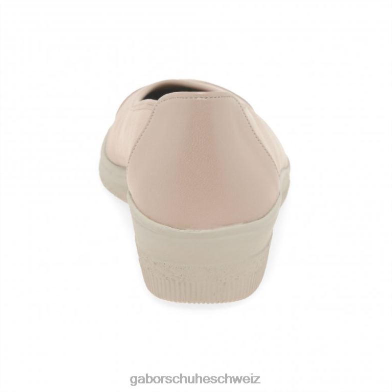 Schuhwerk Frauen Gabor hellrosa Wildleder Pumps mit niedrigem Absatz und Lackakzent in Petunia-Optik XTX02117