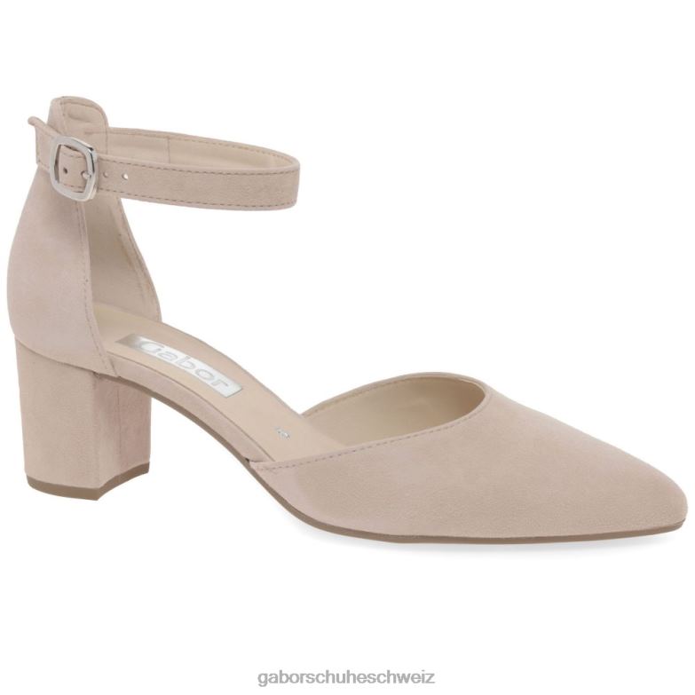 Schuhwerk Frauen Gabor Rouge-Wildleder Offene Gala-Pumps XTX0240