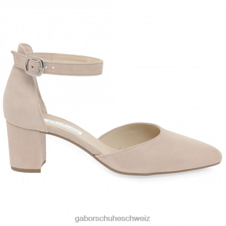 Schuhwerk Frauen Gabor Rouge-Wildleder Offene Gala-Pumps XTX0240