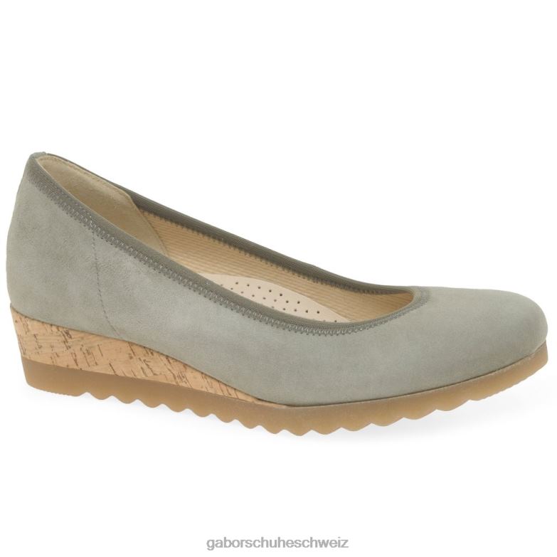 Schuhwerk Frauen Gabor Schilf Wildleder Epworth-Schuhe mit niedrigem Keilabsatz XTX02316