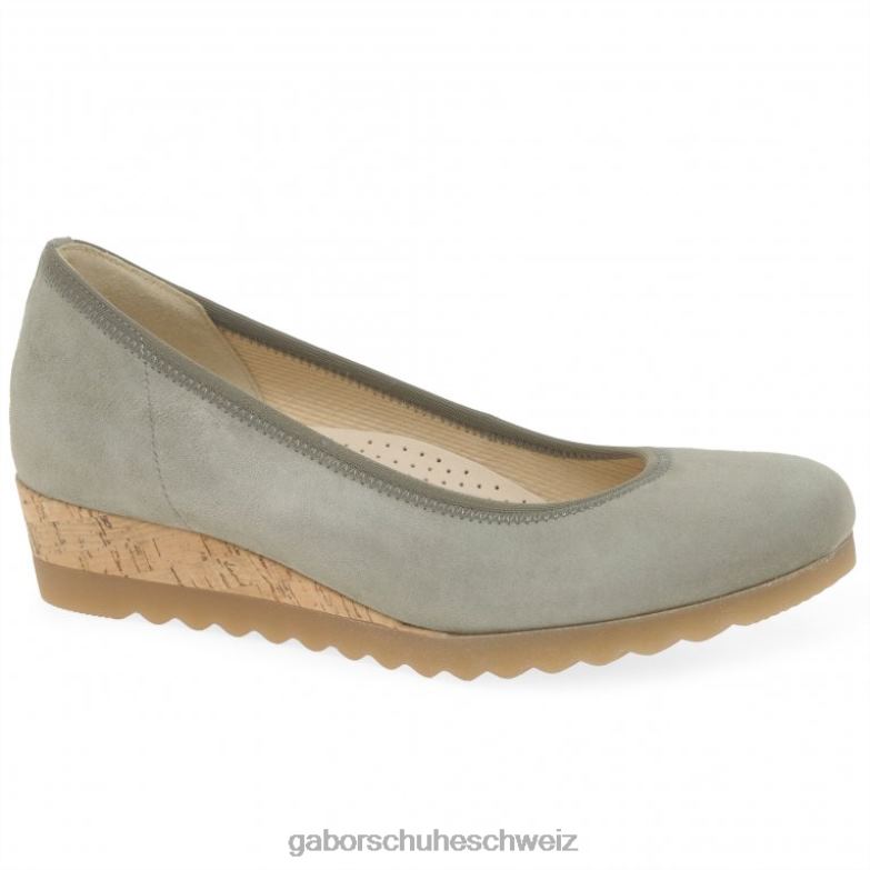 Schuhwerk Frauen Gabor Schilf Wildleder Epworth-Schuhe mit niedrigem Keilabsatz XTX02316