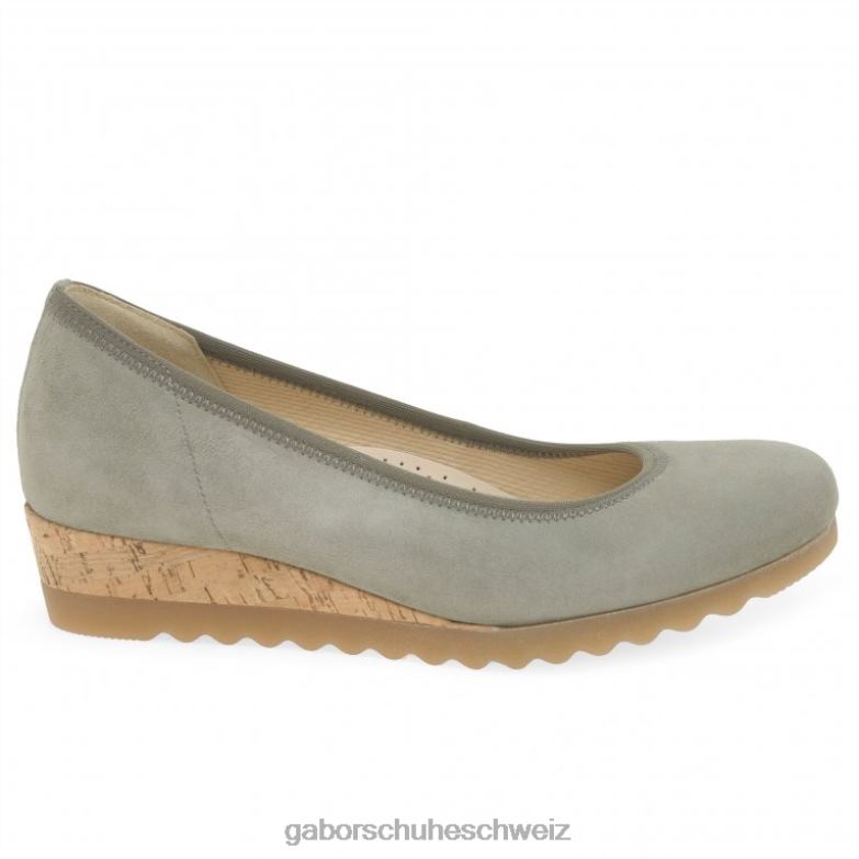 Schuhwerk Frauen Gabor Schilf Wildleder Epworth-Schuhe mit niedrigem Keilabsatz XTX02316