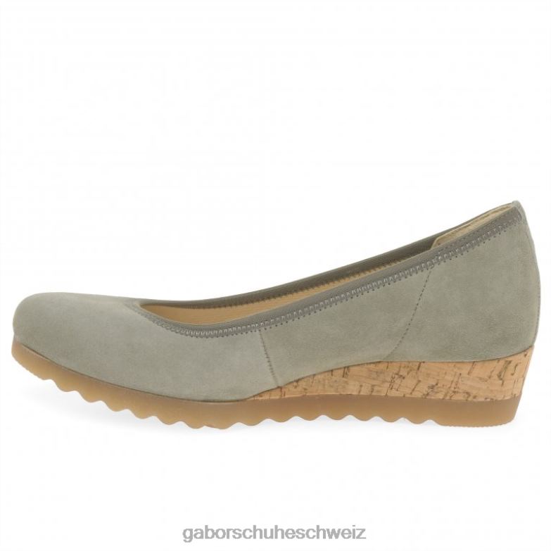 Schuhwerk Frauen Gabor Schilf Wildleder Epworth-Schuhe mit niedrigem Keilabsatz XTX02316