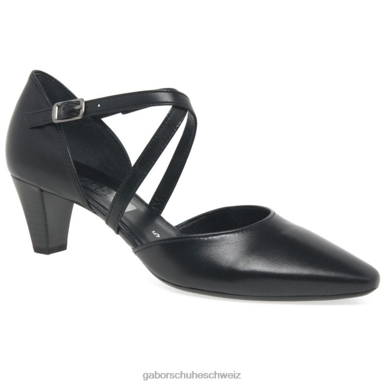 Schuhwerk Frauen Gabor Schwarz Callow moderne Pumps mit Kreuzriemen XTX0230