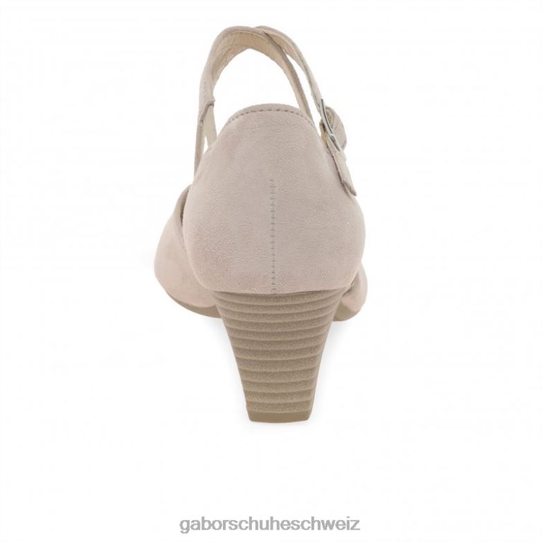 Schuhwerk Frauen Gabor antikes rosafarbenes Wildleder SS22 Callow moderne Pumps mit Kreuzriemen XTX0228