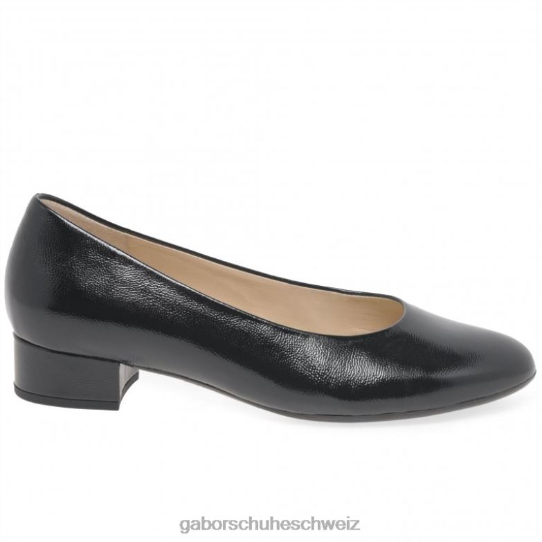 Schuhwerk Frauen Gabor schwarzes Lackleder 2 Pumps entwickeln XTX0264