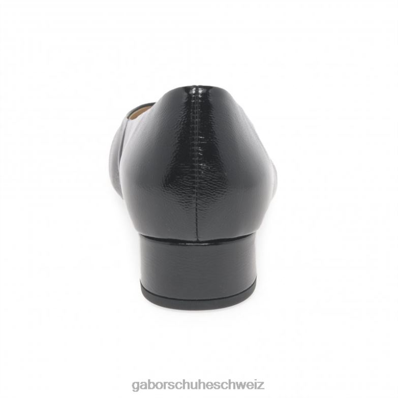 Schuhwerk Frauen Gabor schwarzes Lackleder 2 Pumps entwickeln XTX0264