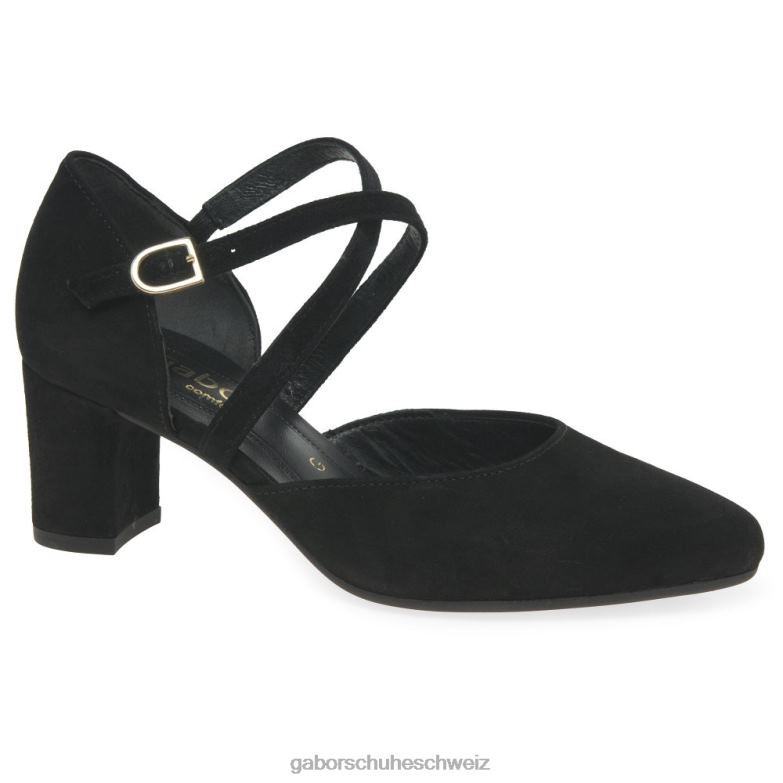 Schuhwerk Frauen Gabor schwarzes Wildleder Alexis Schuhe XTX0269