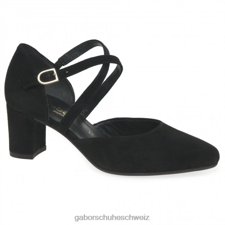Schuhwerk Frauen Gabor schwarzes Wildleder Alexis Schuhe XTX0269