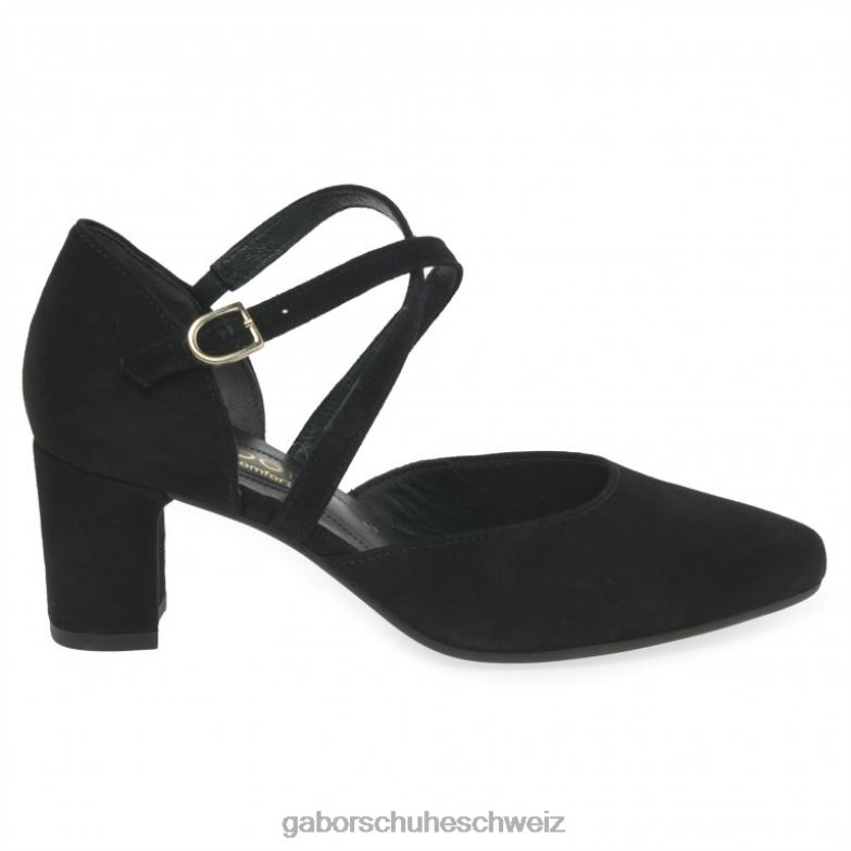 Schuhwerk Frauen Gabor schwarzes Wildleder Alexis Schuhe XTX0269