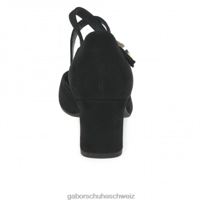 Schuhwerk Frauen Gabor schwarzes Wildleder Alexis Schuhe XTX0269