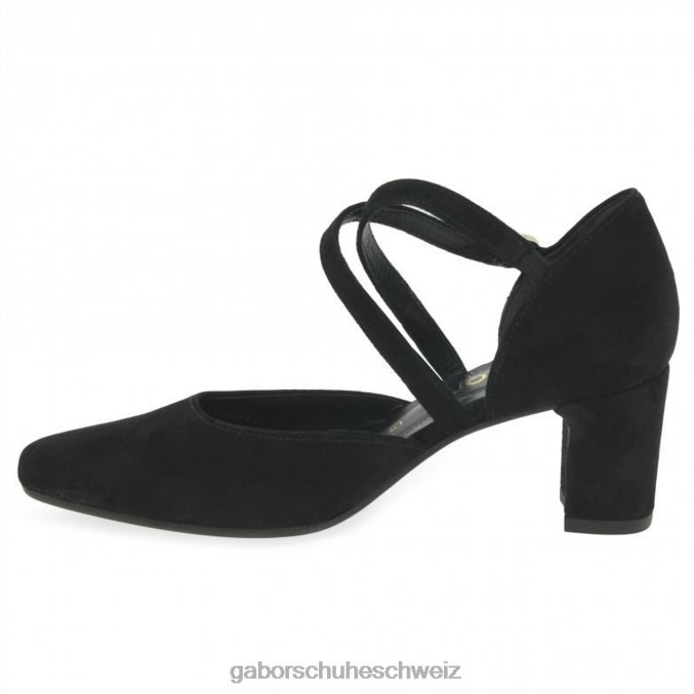 Schuhwerk Frauen Gabor schwarzes Wildleder Alexis Schuhe XTX0269