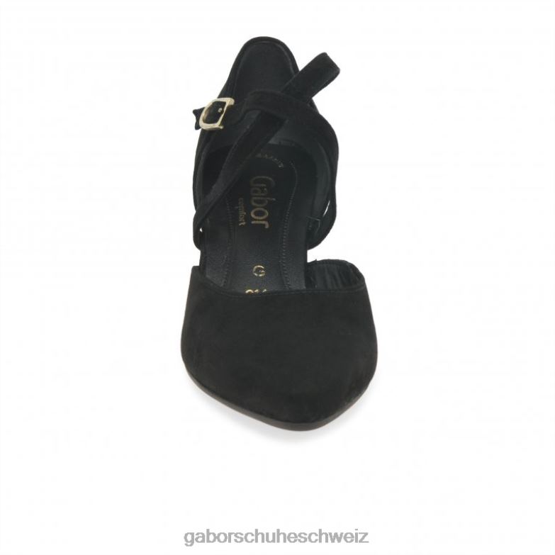 Schuhwerk Frauen Gabor schwarzes Wildleder Alexis Schuhe XTX0269