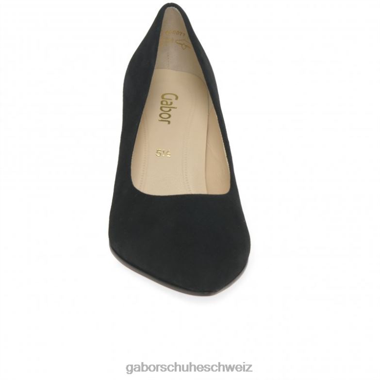 Schuhwerk Frauen Gabor schwarzes Wildleder Dane Pumps XTX0255