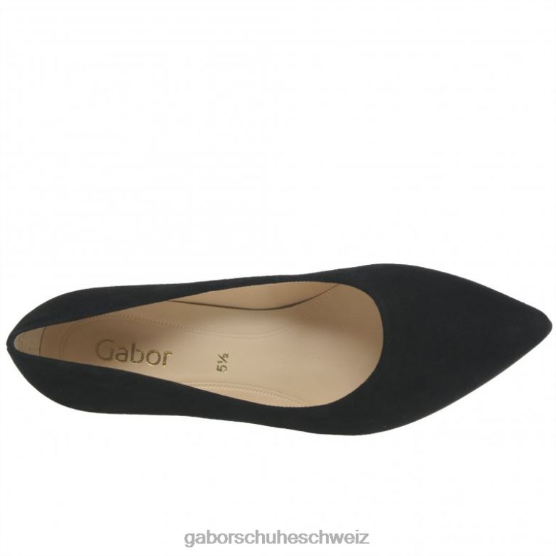 Schuhwerk Frauen Gabor schwarzes Wildleder Dane Pumps XTX0255