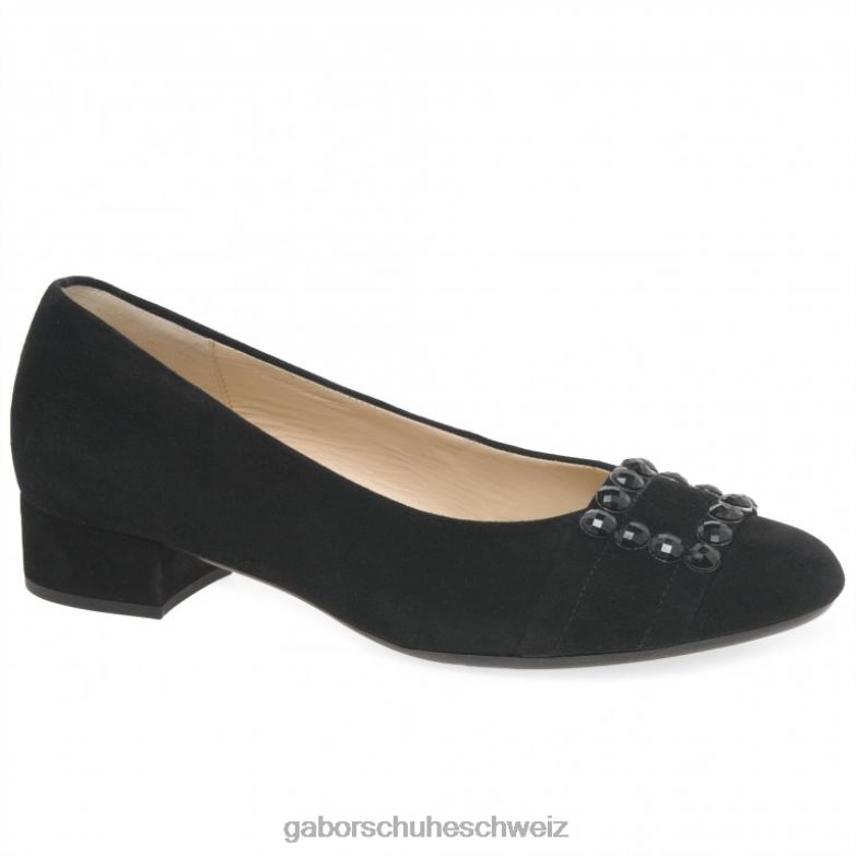 Schuhwerk Frauen Gabor schwarzes Wildleder Diablo-Pumps XTX02318