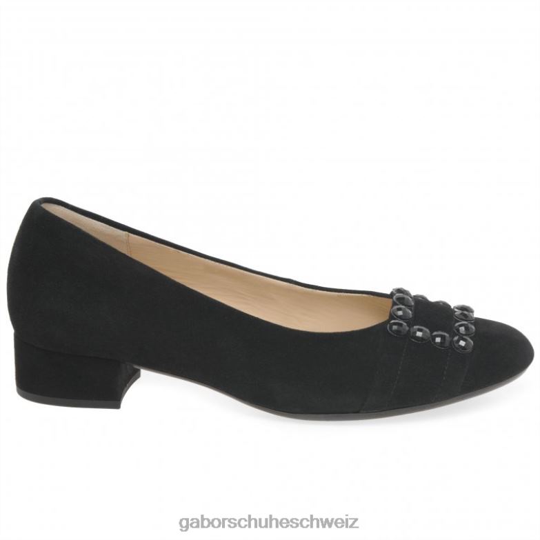Schuhwerk Frauen Gabor schwarzes Wildleder Diablo-Pumps XTX02318