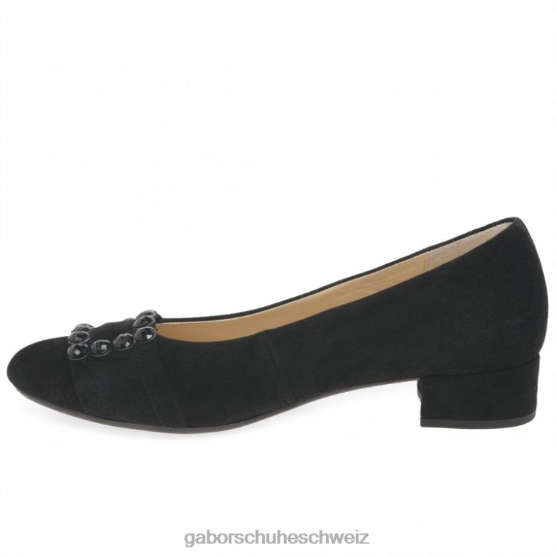 Schuhwerk Frauen Gabor schwarzes Wildleder Diablo-Pumps XTX02318