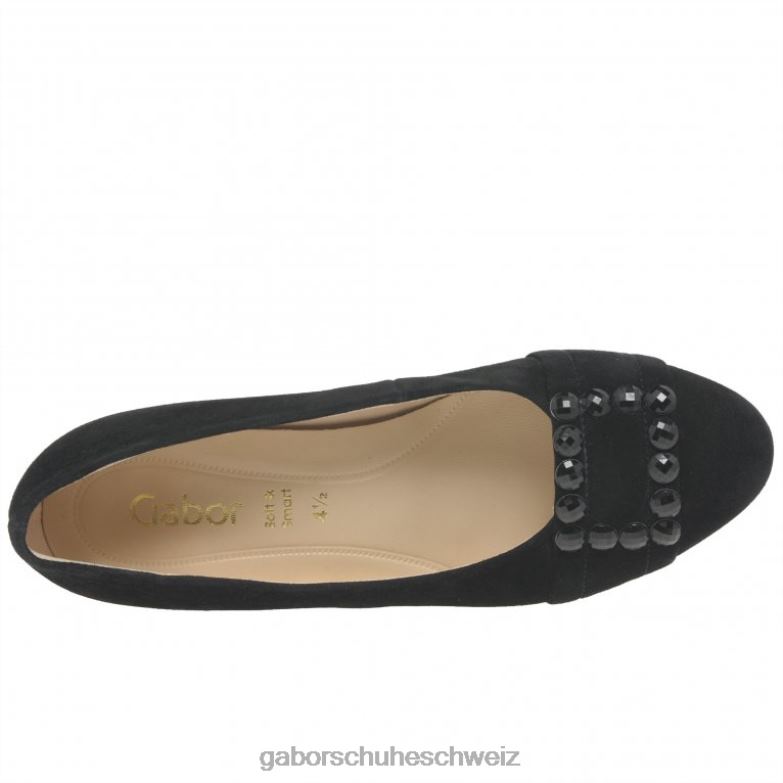 Schuhwerk Frauen Gabor schwarzes Wildleder Diablo-Pumps XTX02318