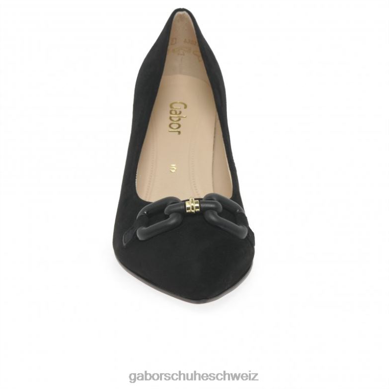 Schuhwerk Frauen Gabor schwarzes Wildleder Diary-Pumps XTX0266