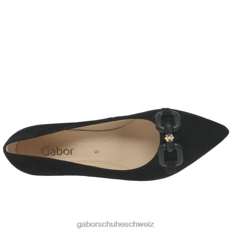 Schuhwerk Frauen Gabor schwarzes Wildleder Diary-Pumps XTX0266