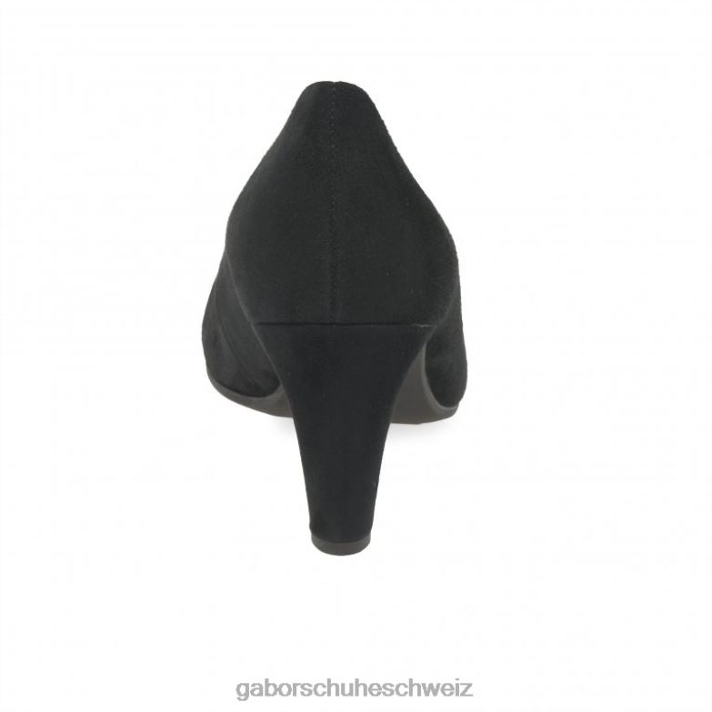 Schuhwerk Frauen Gabor schwarzes Wildleder Edina Pumps XTX0238