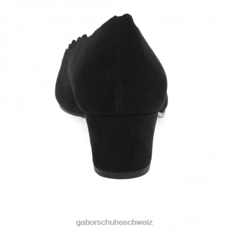 Schuhwerk Frauen Gabor schwarzes Wildleder Gigi Pumps XTX0245
