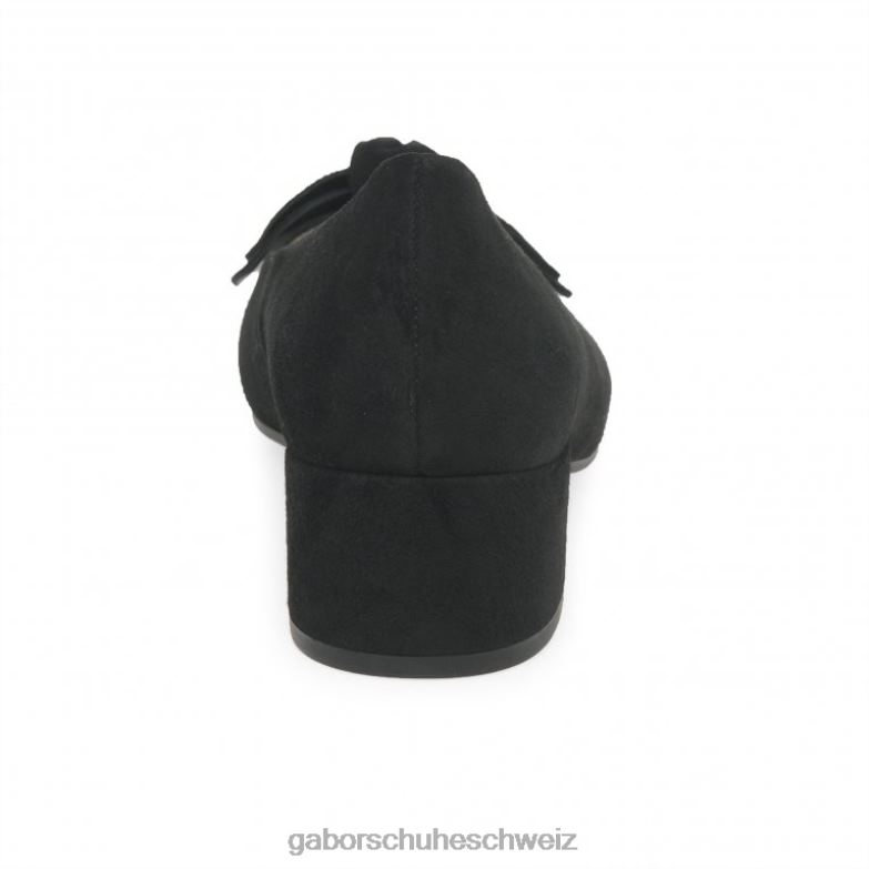 Schuhwerk Frauen Gabor schwarzes Wildleder Hooty-Pumps XTX0251