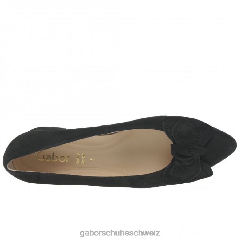 Schuhwerk Frauen Gabor schwarzes Wildleder Hooty-Pumps XTX0251