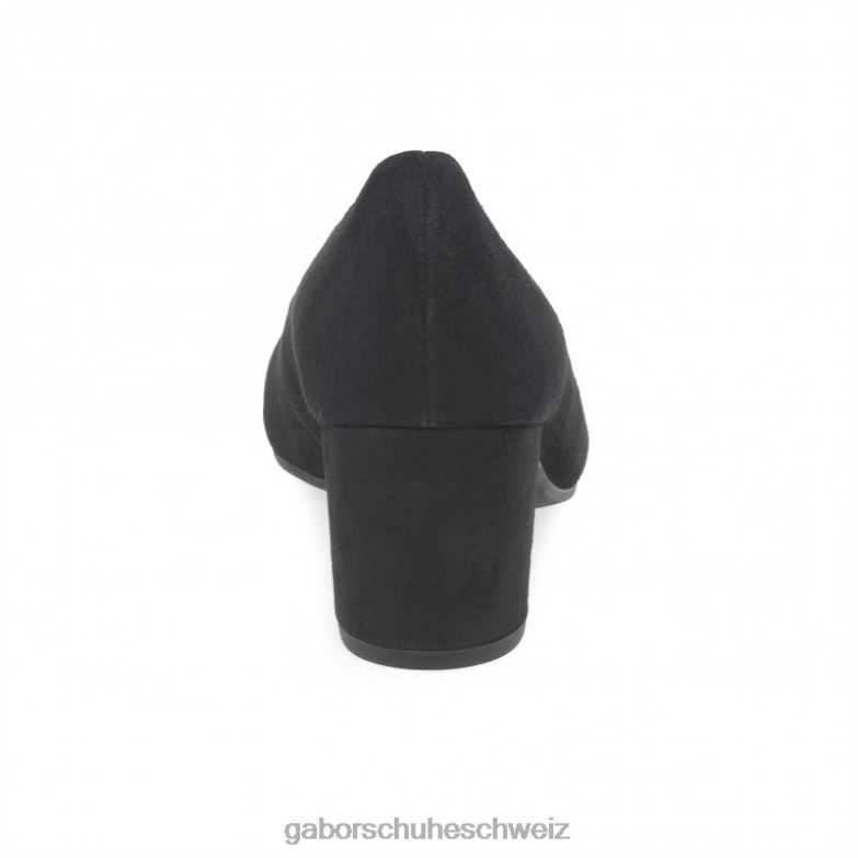 Schuhwerk Frauen Gabor schwarzes Wildleder Kayo-Pumps XTX0267