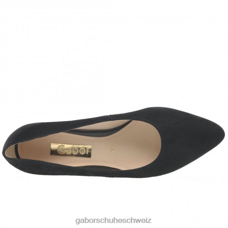 Schuhwerk Frauen Gabor schwarzes Wildleder Kayo-Pumps XTX0267