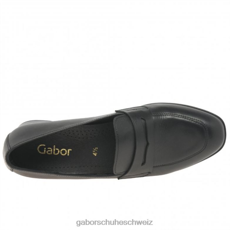 Schuhwerk Frauen Gabor Schwarz richtige Pennyloafer XTX02322