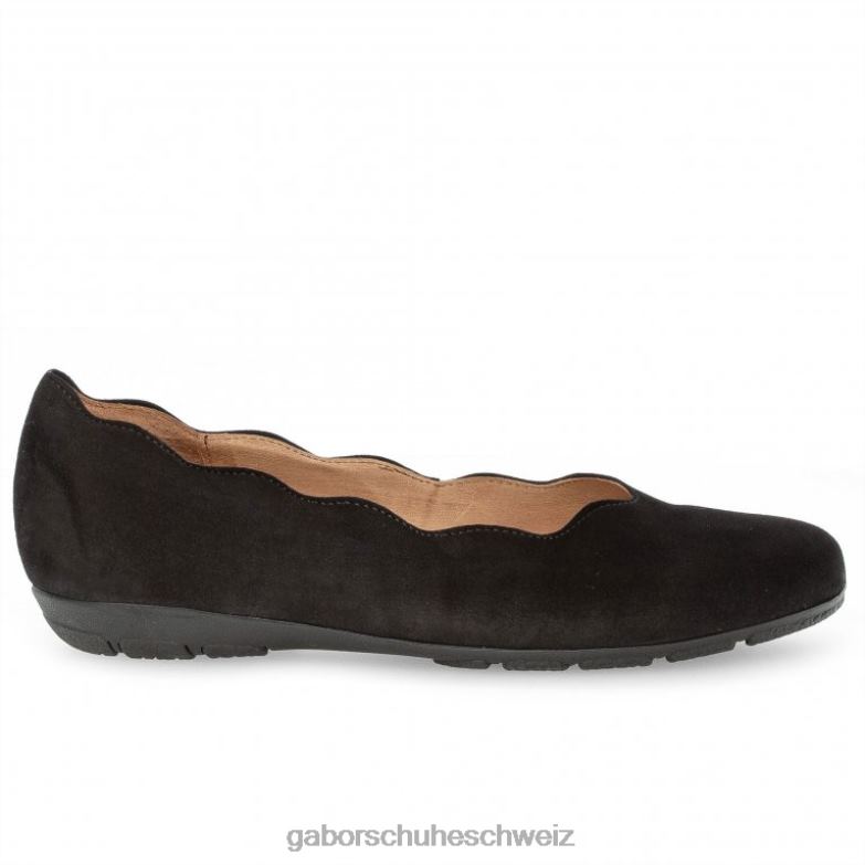 Schuhwerk Frauen Gabor schwarzes Wildleder Schuhe widerstehen XTX02112