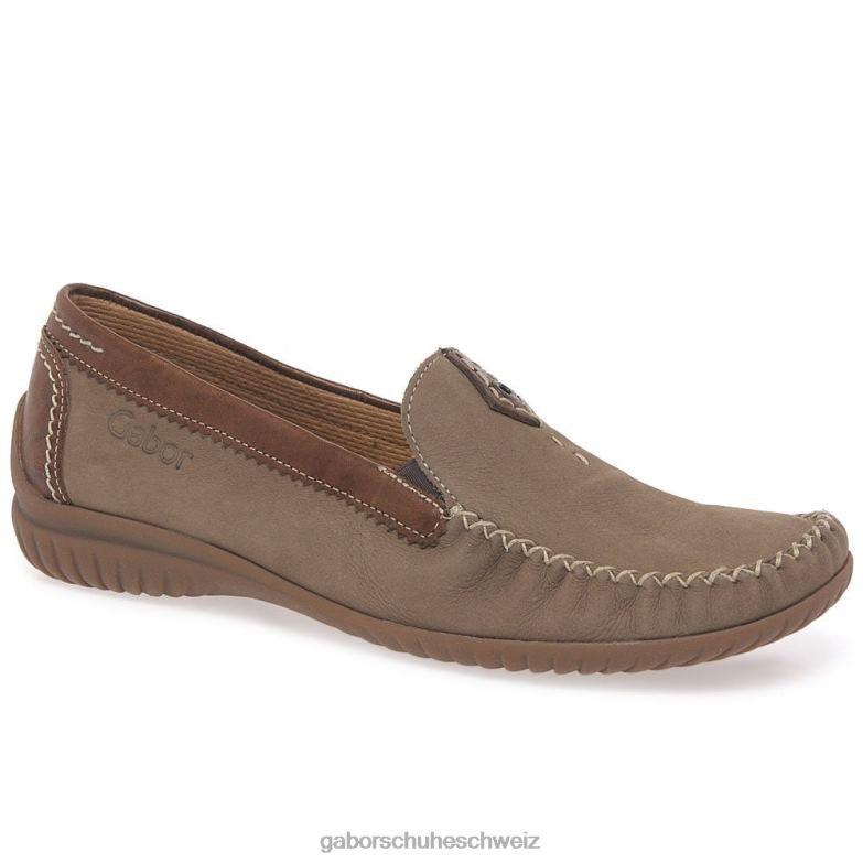 Schuhwerk Frauen Gabor Corda Nubuk/Hellbraun California sportliche Mokassins XTX0281