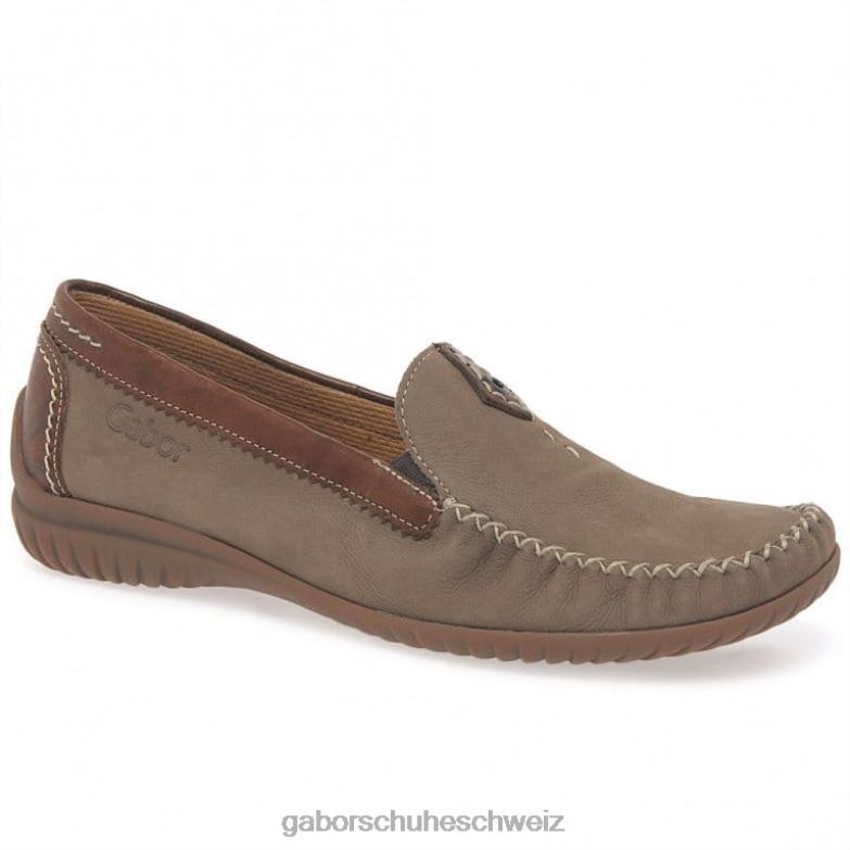 Schuhwerk Frauen Gabor Corda Nubuk/Hellbraun California sportliche Mokassins XTX0281