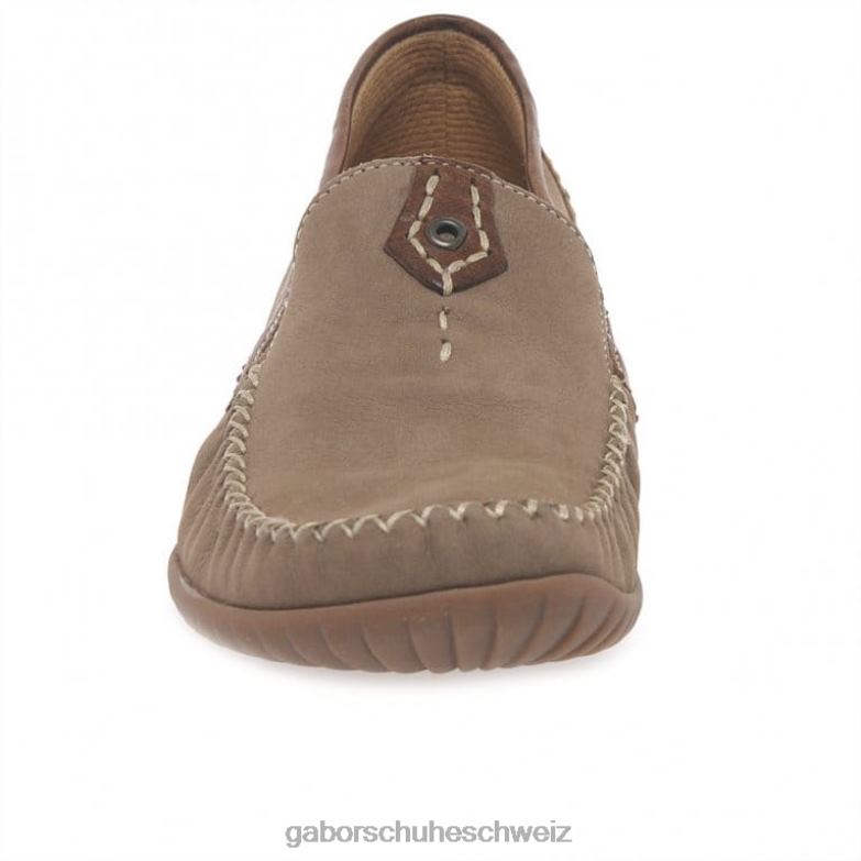Schuhwerk Frauen Gabor Corda Nubuk/Hellbraun California sportliche Mokassins XTX0281