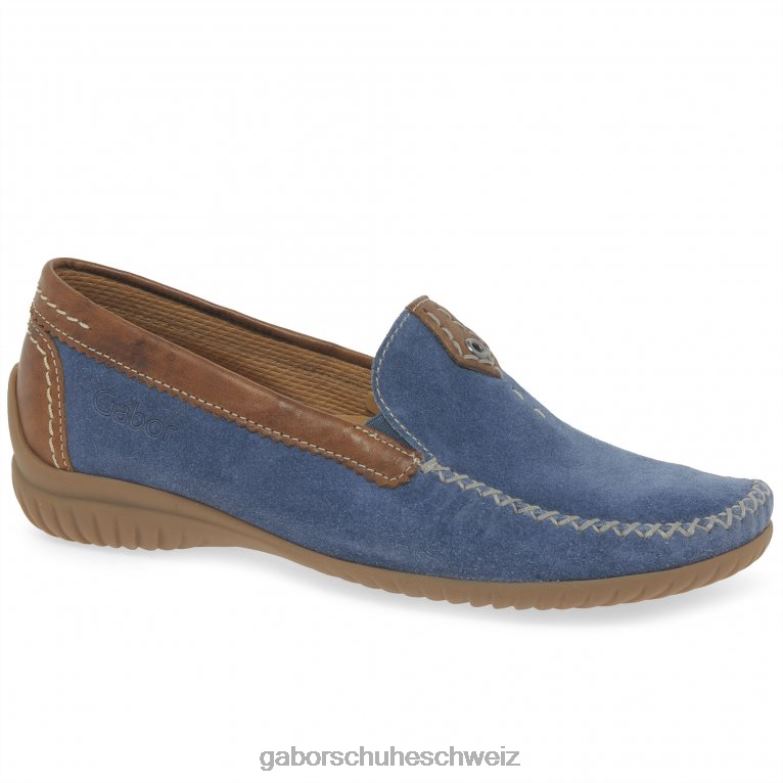 Schuhwerk Frauen Gabor Jeans Wildleder/Whisky California sportliche Mokassins XTX0283