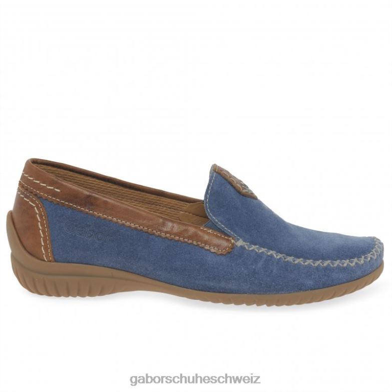 Schuhwerk Frauen Gabor Jeans Wildleder/Whisky California sportliche Mokassins XTX0283