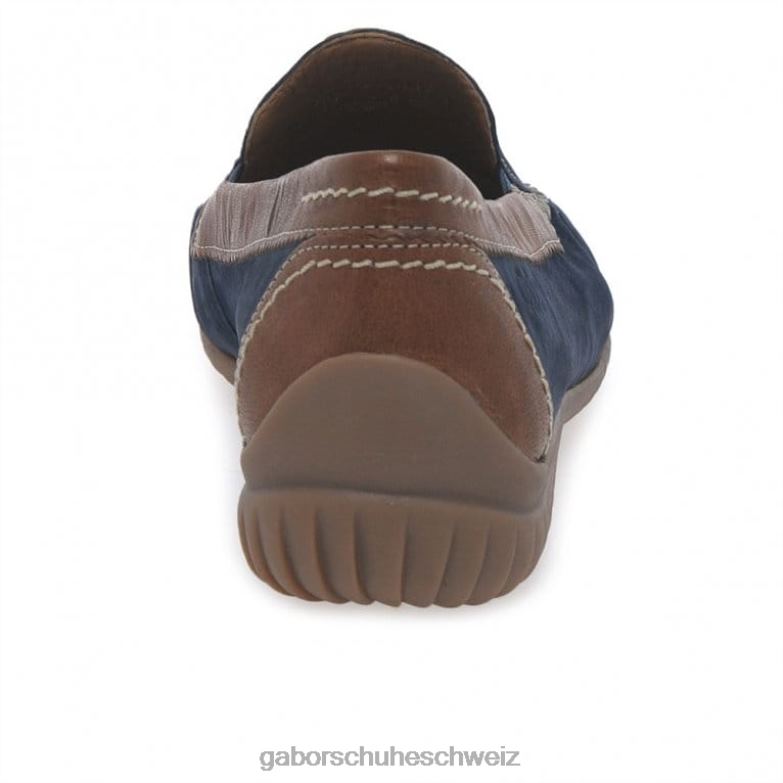 Schuhwerk Frauen Gabor Marineblaues Nubuk/Hellbraun California sportliche Mokassins XTX02319