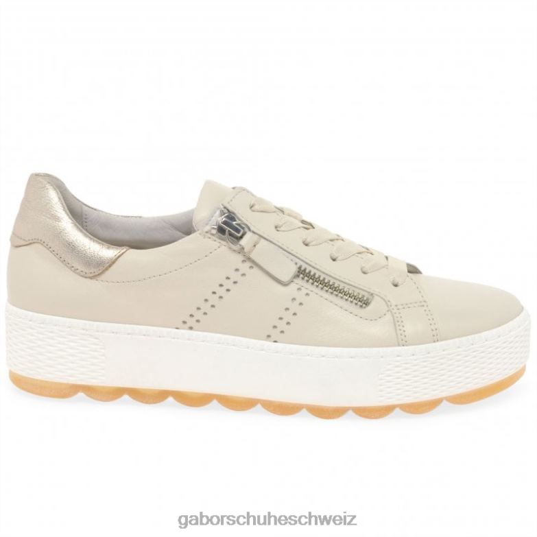 Schuhwerk Frauen Gabor Elfenbein/Muschel Freizeit-Sneaker von Quench XTX02134