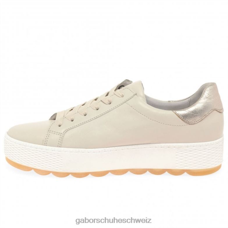 Schuhwerk Frauen Gabor Elfenbein/Muschel Freizeit-Sneaker von Quench XTX02134