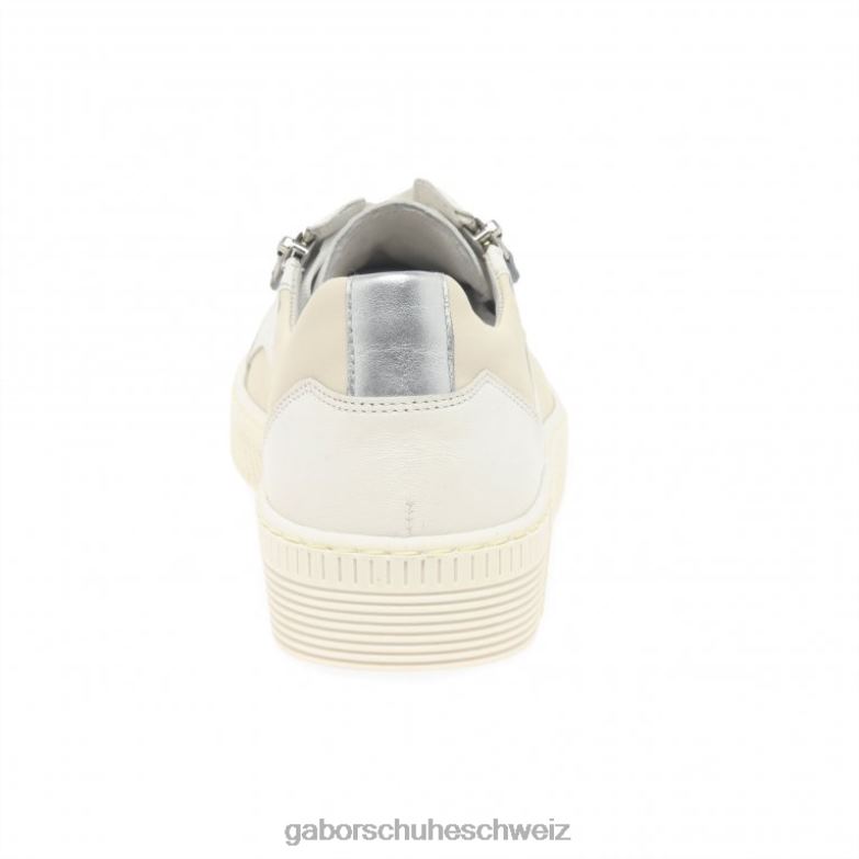 Schuhwerk Frauen Gabor Latte-Silber-Kombi Wemo-Trainer XTX02142